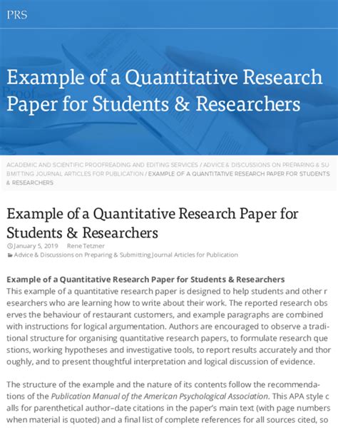 quantitative research sample paper|example of quantitative research paper.